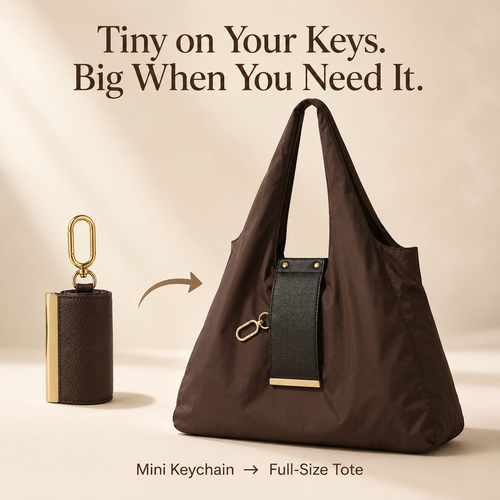 🔥LAST DAY 50% OFF -👜Foldable Shopping Bag Keychain Eco-Friendly Reusable Tote Bag🔑