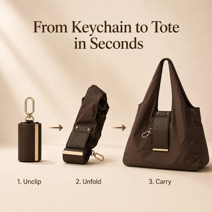 🔥LAST DAY 50% OFF -👜Foldable Shopping Bag Keychain Eco-Friendly Reusable Tote Bag🔑