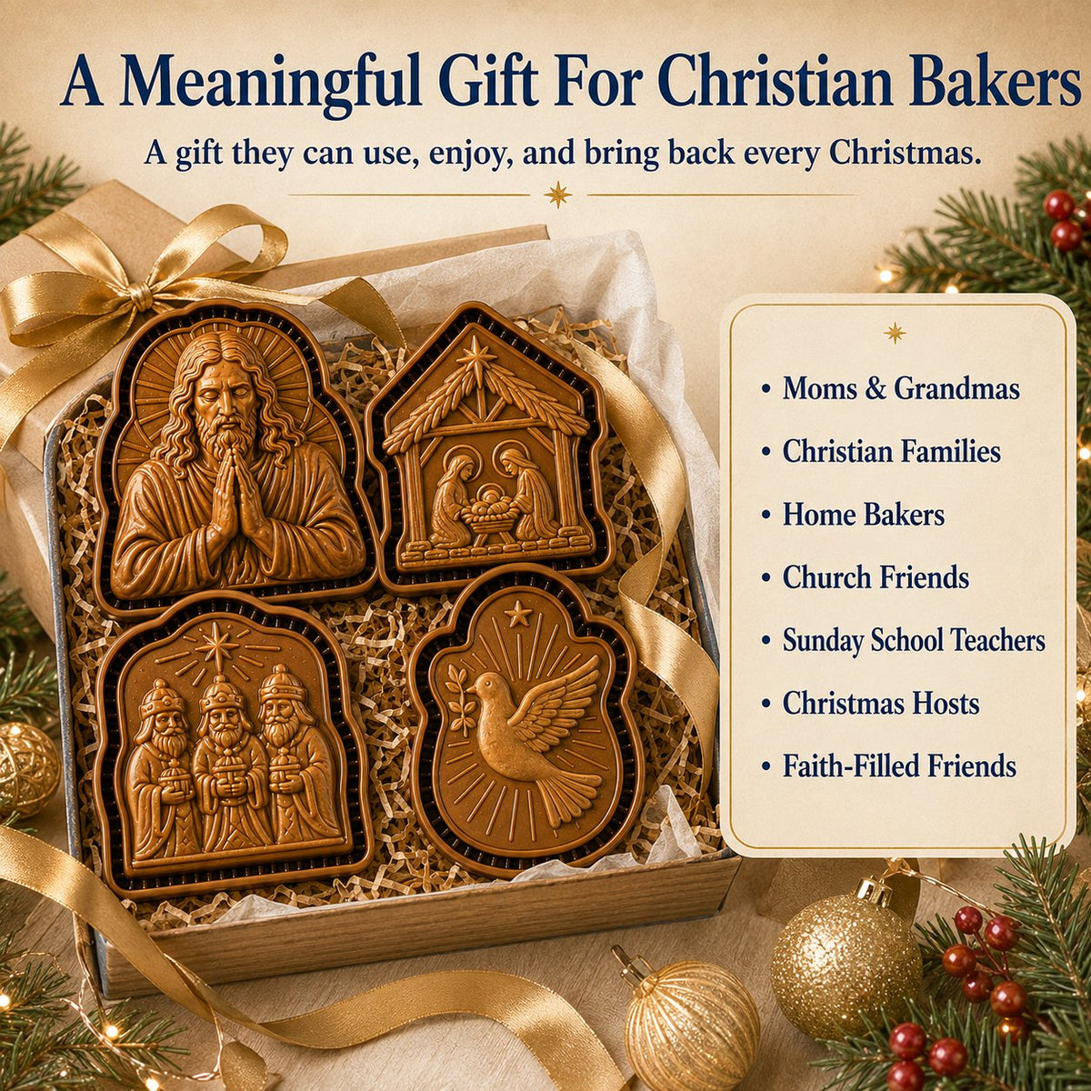 ✝️ Christmas Nativity Mini Pie Mold Collection | Reusable Embossed Molds with Jesus, Nativity & Faith-Inspired Designs🥧