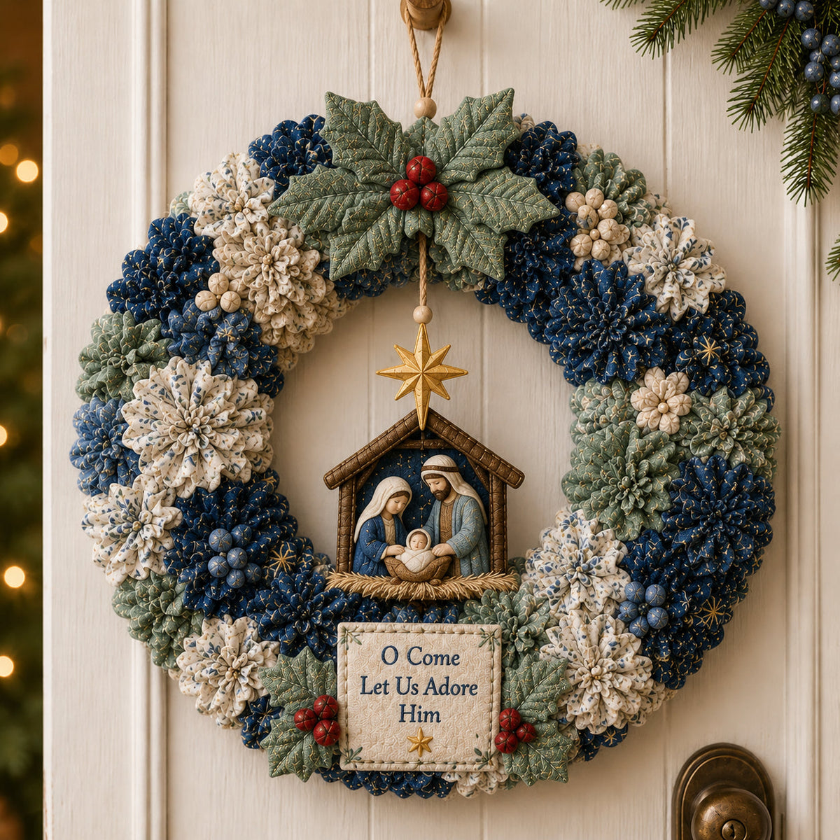 🔥50% Off Last Day-Christmas 3D Fabric Poke Wreath DIY Kit🎄(📦Buy 2 Free Shipping)