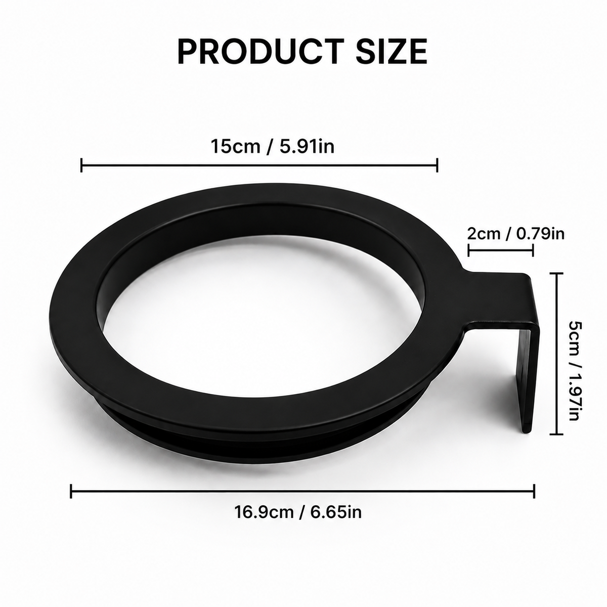 Quick-Mount Outdoor Trash Can Accessory – Matte Black
