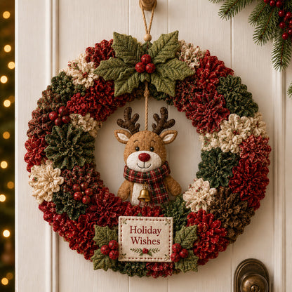 🔥50% Off Last Day-Christmas 3D Fabric Poke Wreath DIY Kit🎄(📦Buy 2 Free Shipping)
