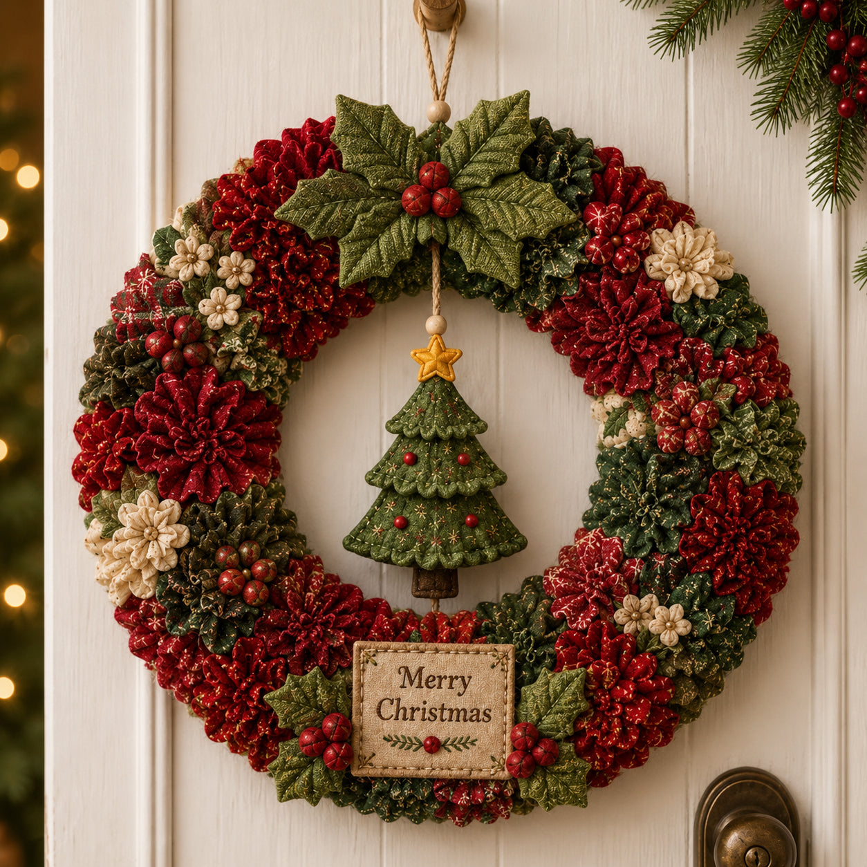 🔥50% Off Last Day-Christmas 3D Fabric Poke Wreath DIY Kit🎄(📦Buy 2 Free Shipping)