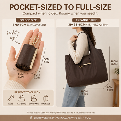 🔥LAST DAY 50% OFF -👜Foldable Shopping Bag Keychain Eco-Friendly Reusable Tote Bag🔑