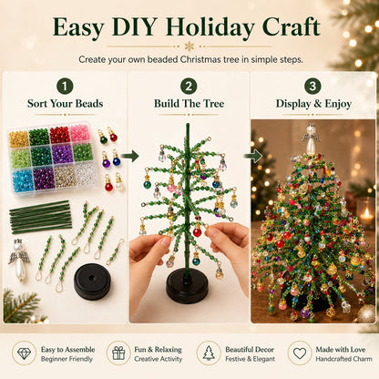🔥Last Day 50% OFF🎄✨ DIY Beaded Christmas Tree Kit – 🎅Create Your Own Sparkling Holiday Decoration