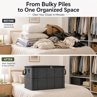 🎁Summer Limited-Time 50% OFF 🔥 – Large Capacity Zippered Fabric Organizer for Bedding & Clothes