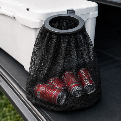 Cooler Can – Quick-Mount Outdoor Trash Can Accessory – Matte Black