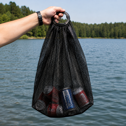 Cooler Can – Quick-Mount Outdoor Trash Can Accessory – Matte Black