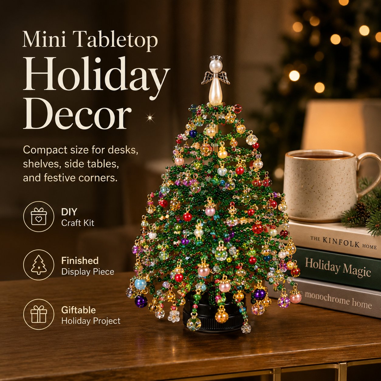 🔥Last Day 50% OFF🎄✨ DIY Beaded Christmas Tree Kit – 🎅Create Your Own Sparkling Holiday Decoration