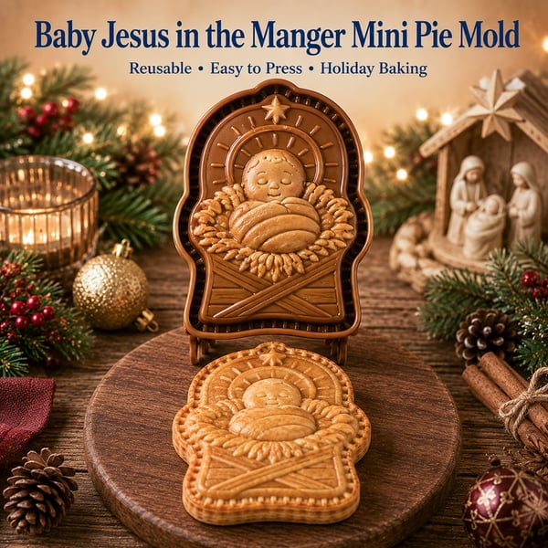 ✝️ Christmas Nativity Mini Pie Mold Collection | Reusable Embossed Molds with Jesus, Nativity & Faith-Inspired Designs🥧