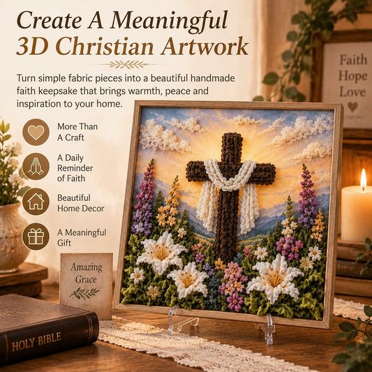 🔥HOT SALE🔥 Last Day 50% OFF - ✝️3D Christian Fabric Poke Art Kit(📦Buy 2 Free Shipping)