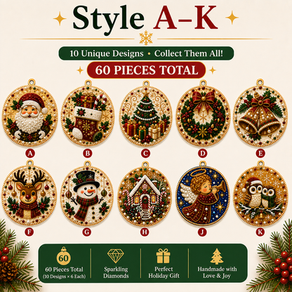 ✨ Christmas Diamond Art Ornament Kit – Make 6 Festive Keepsakes 🎄