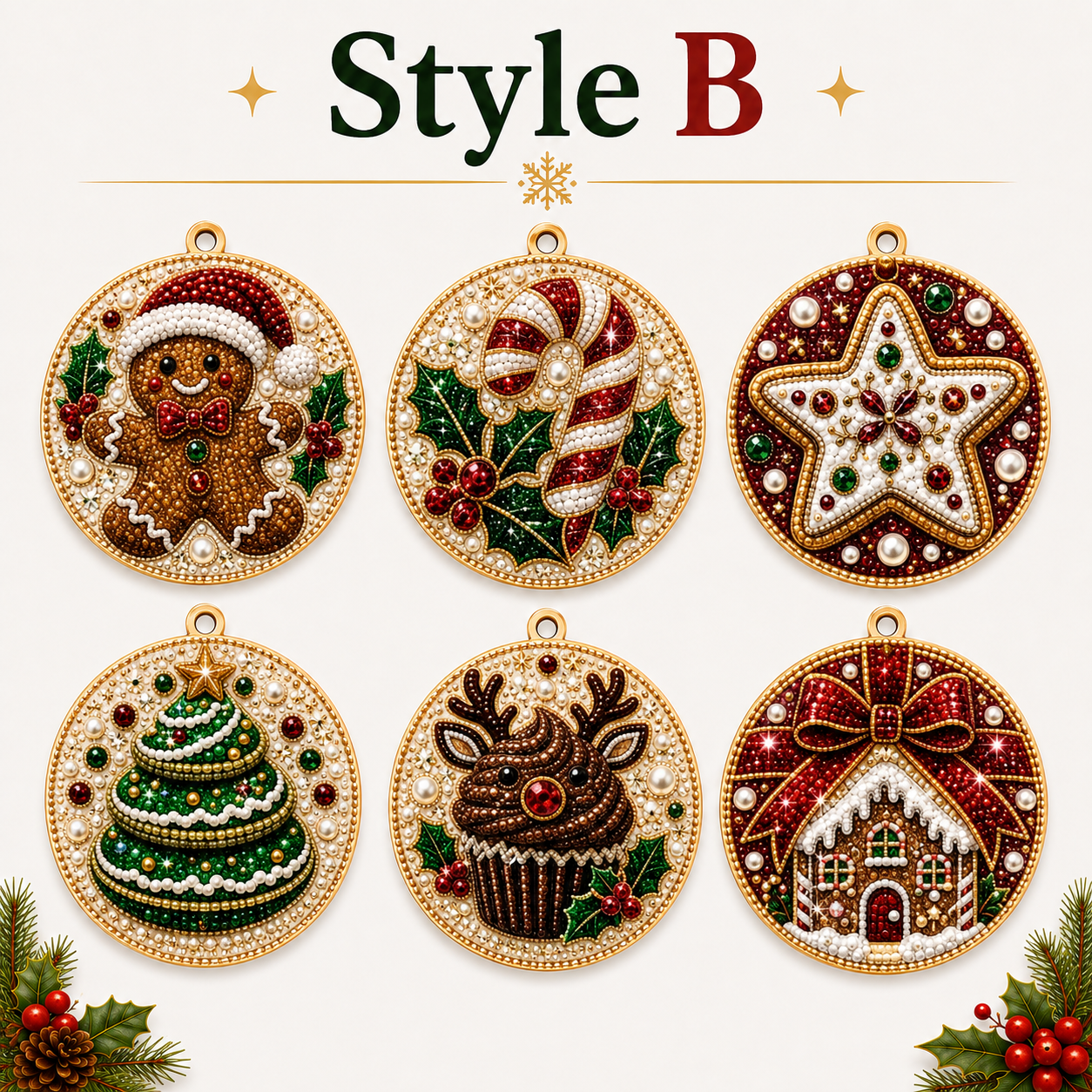 ✨ Christmas Diamond Art Ornament Kit – Make 6 Festive Keepsakes 🎄