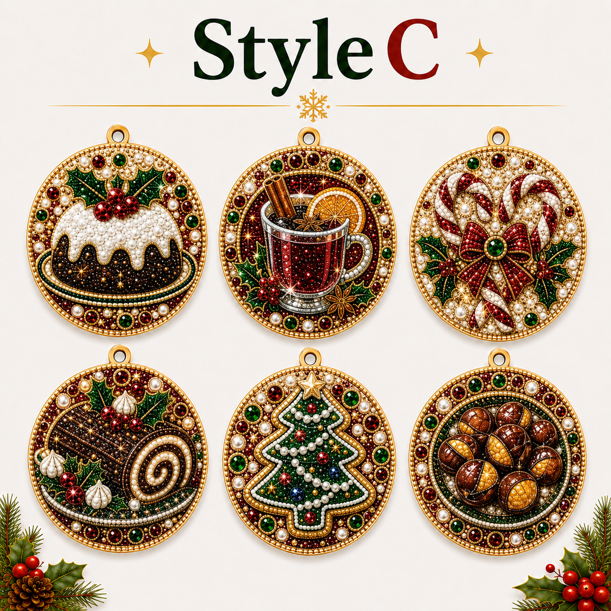 ✨ Christmas Diamond Art Ornament Kit – Make 6 Festive Keepsakes 🎄