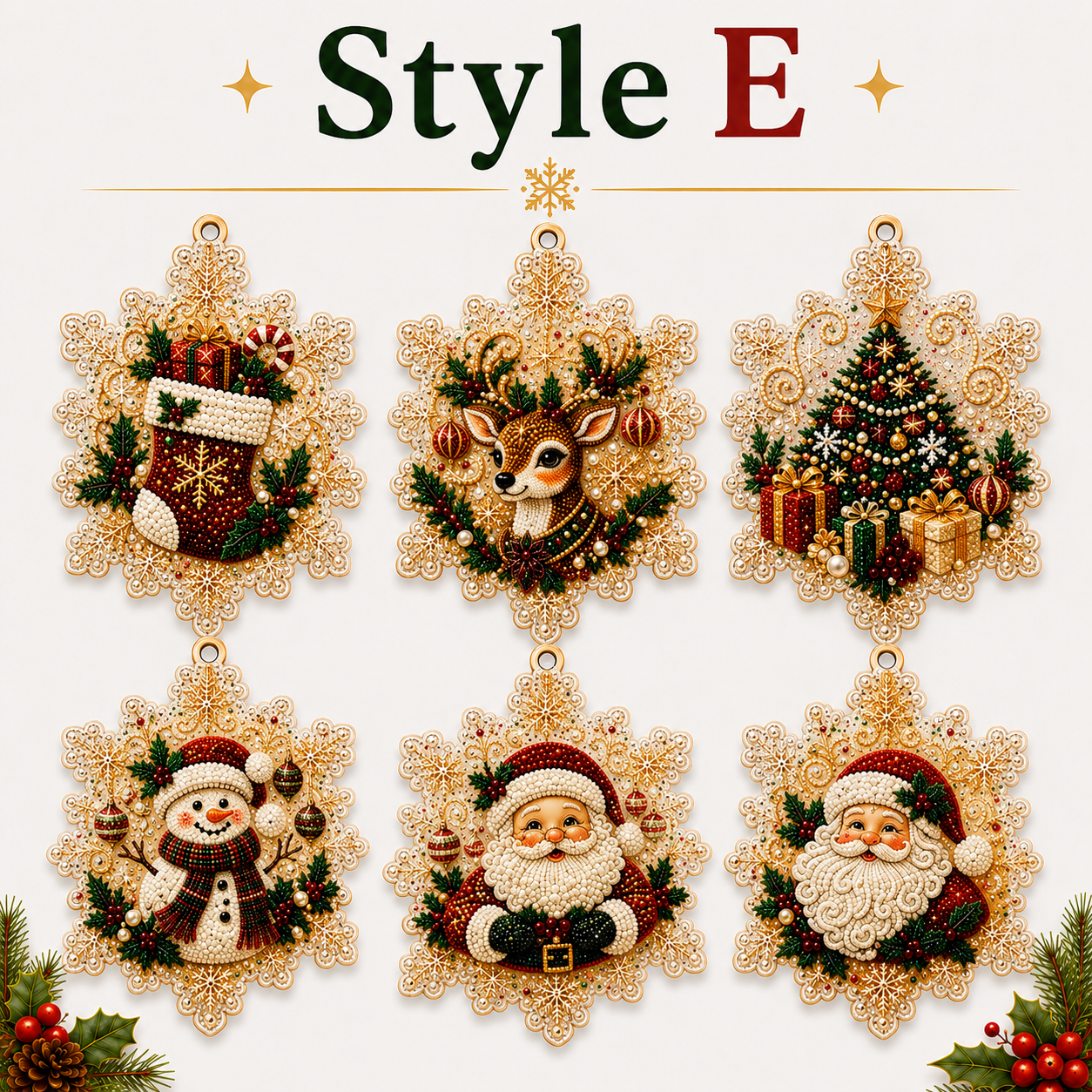 ✨ Christmas Diamond Art Ornament Kit – Make 6 Festive Keepsakes 🎄
