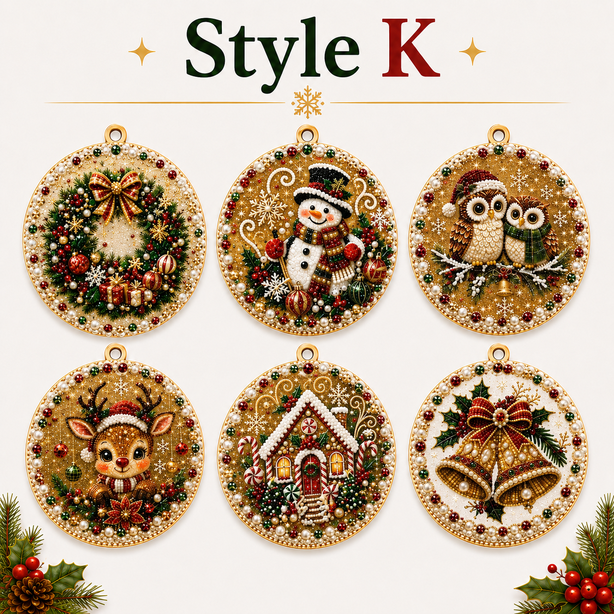 ✨ Christmas Diamond Art Ornament Kit – Make 6 Festive Keepsakes 🎄