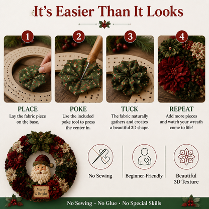 🔥50% Off Last Day-Christmas 3D Fabric Poke Wreath DIY Kit🎄(📦Buy 2 Free Shipping)