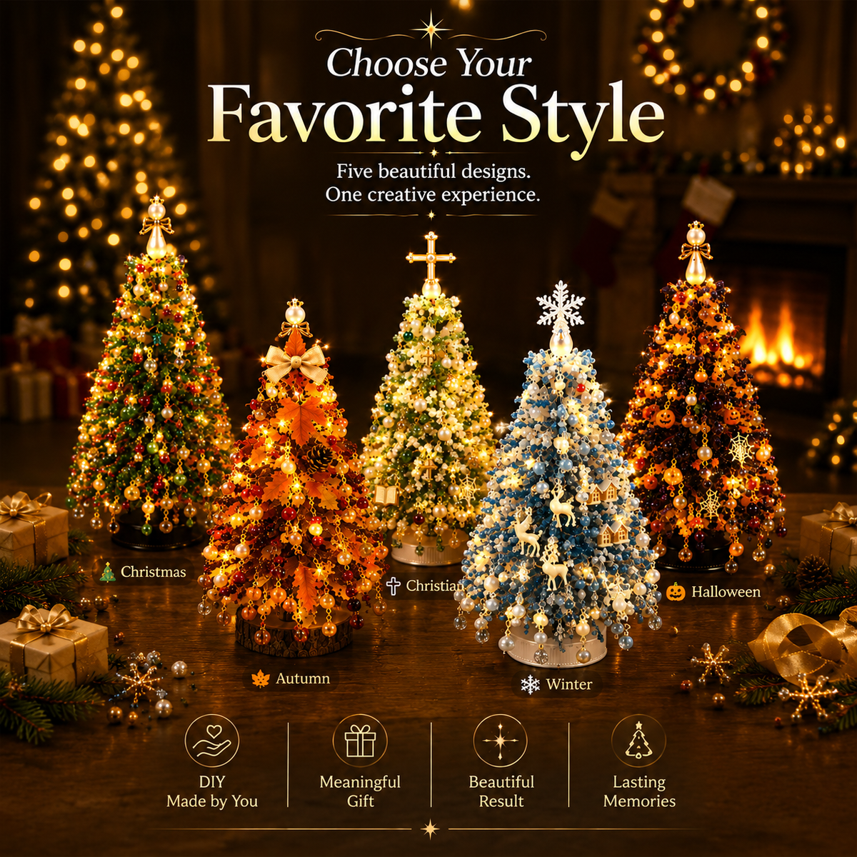 🔥Last Day 50% OFF🎄✨ DIY Beaded Christmas Tree Kit – 🎅Create Your Own Sparkling Holiday Decoration