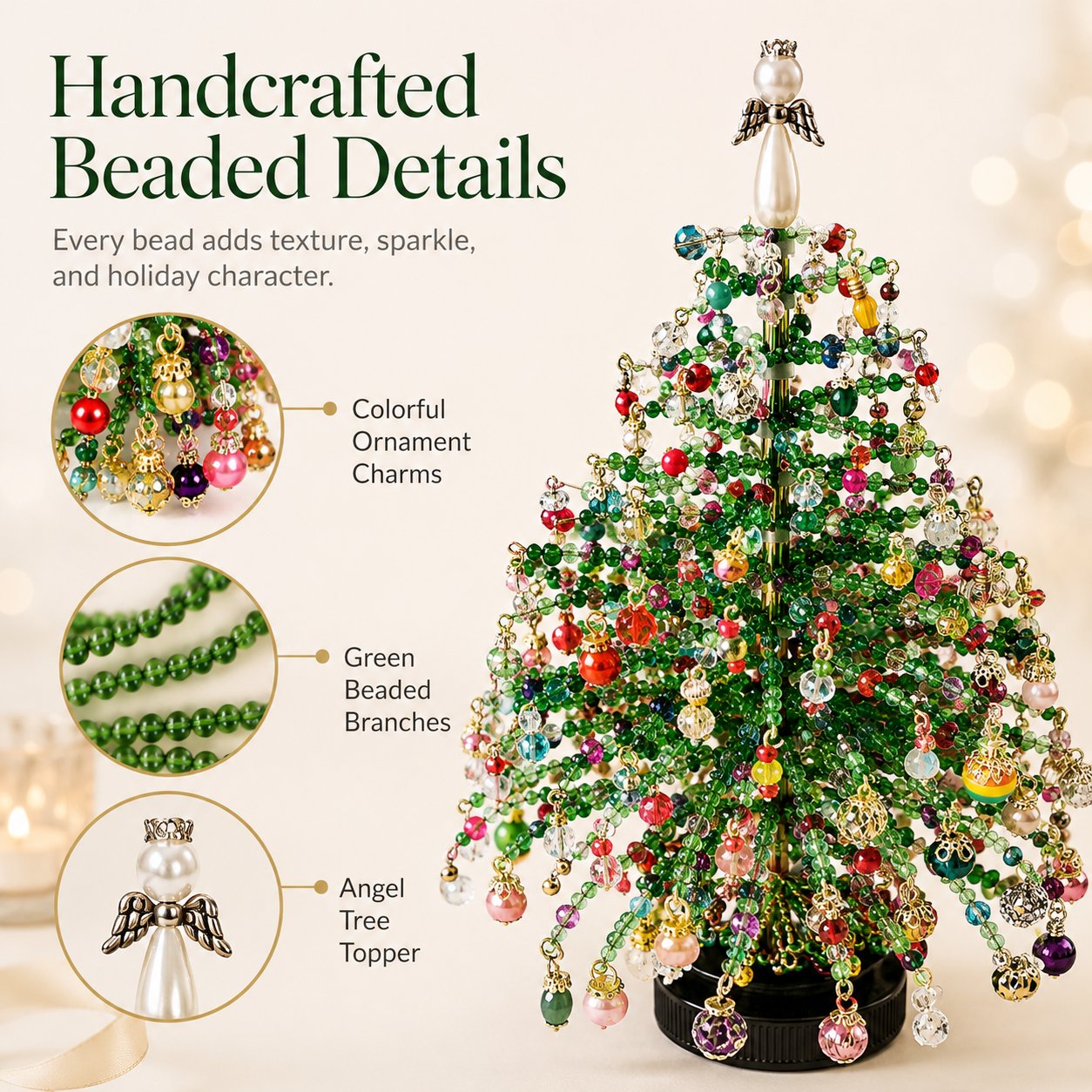 🔥Last Day 50% OFF🎄✨ DIY Beaded Christmas Tree Kit – 🎅Create Your Own Sparkling Holiday Decoration