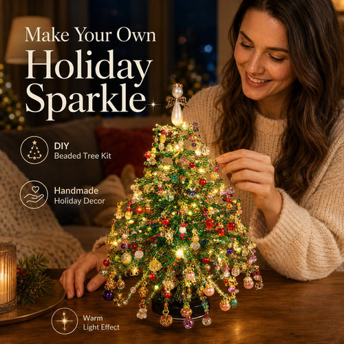 🔥Last Day 50% OFF🎄✨ DIY Beaded Christmas Tree Kit – 🎅Create Your Own Sparkling Holiday Decoration