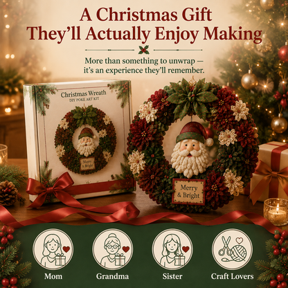🔥50% Off Last Day-Christmas 3D Fabric Poke Wreath DIY Kit🎄(📦Buy 2 Free Shipping)