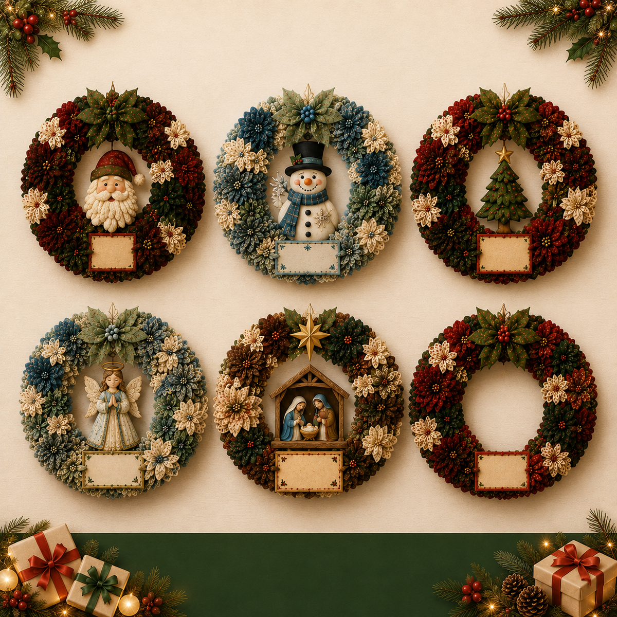 🔥50% Off Last Day-Christmas 3D Fabric Poke Wreath DIY Kit🎄(📦Buy 2 Free Shipping)